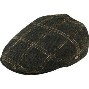 Men's Herringbone Flat Ivy Newsboy Hat Wool Blend Gatsby Cabbie Cap